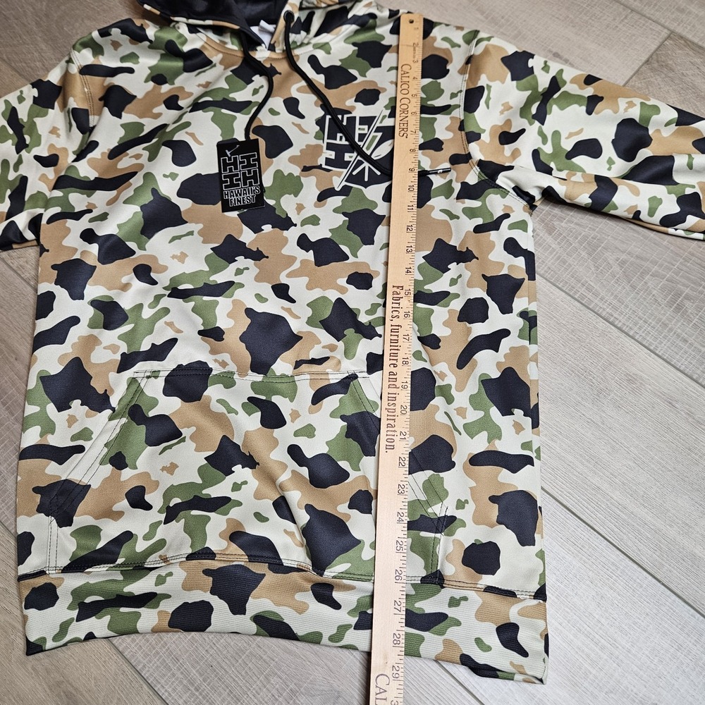 NWT Hawaii's Finest Pullover Hoodie‎ Desert Island Camo Size Medium Green - Picture 5 of 7